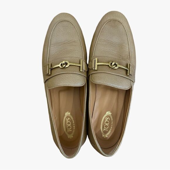 TOD’S Embellished Leather Loafer in Tan - Picture 11 of 13